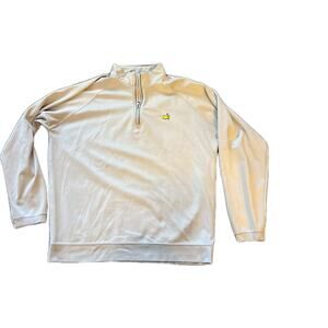 Masters Tech Mens Gray Augusta National Golf Club Zip Long Sleeves Pullover Sz L